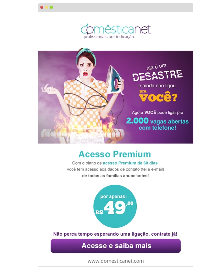 Domesticanet - E-mail Marketing - Campanha para domésticas