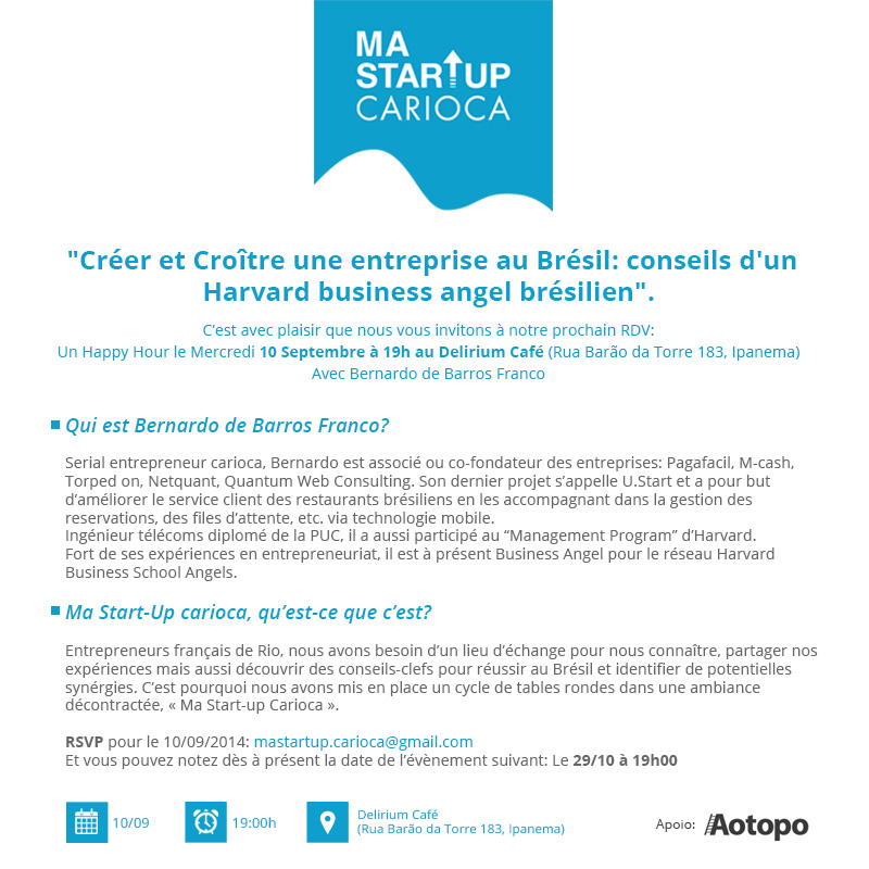 E-flyer do evento Ma Startup Carioca