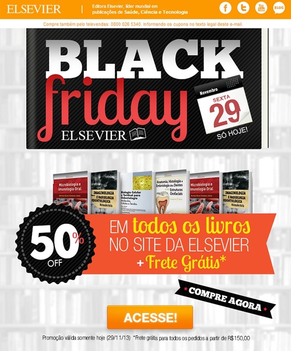 Campanha de E-Mail Marketing Black Friday - Elsevier