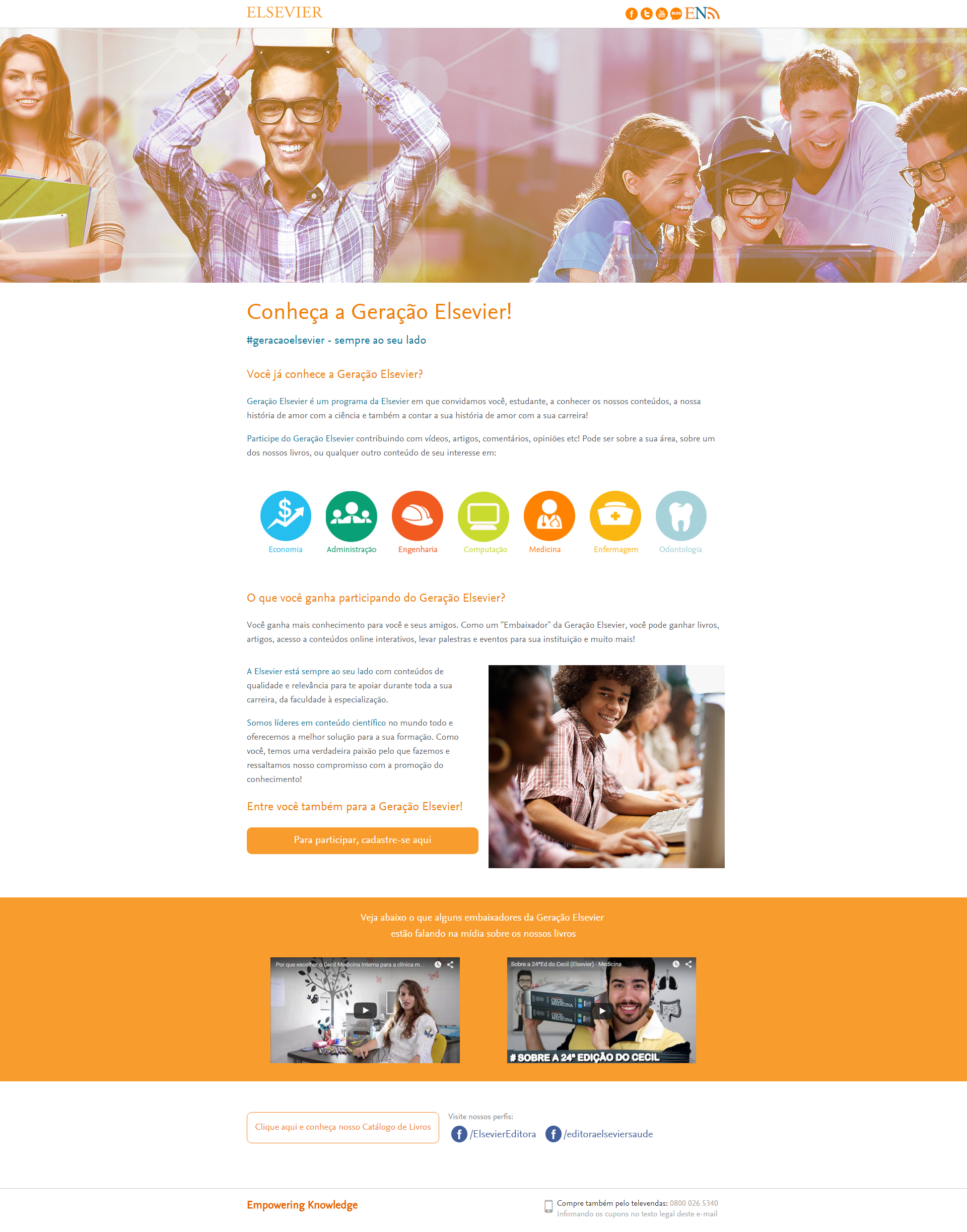 Landing Page Geração Elsevier - Elsevier