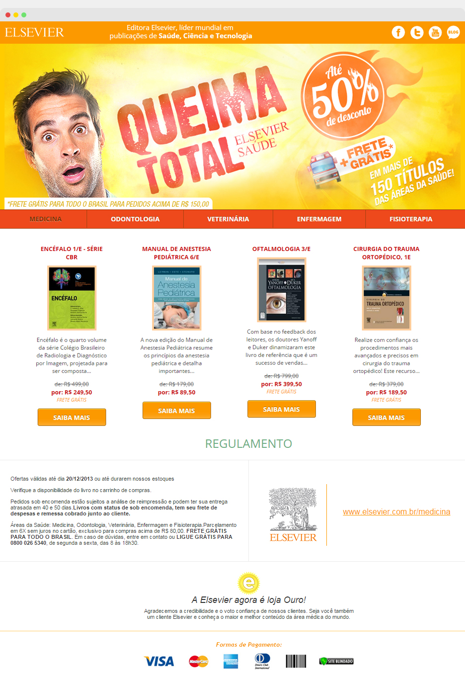 Landing Page Queima Total - Elsevier