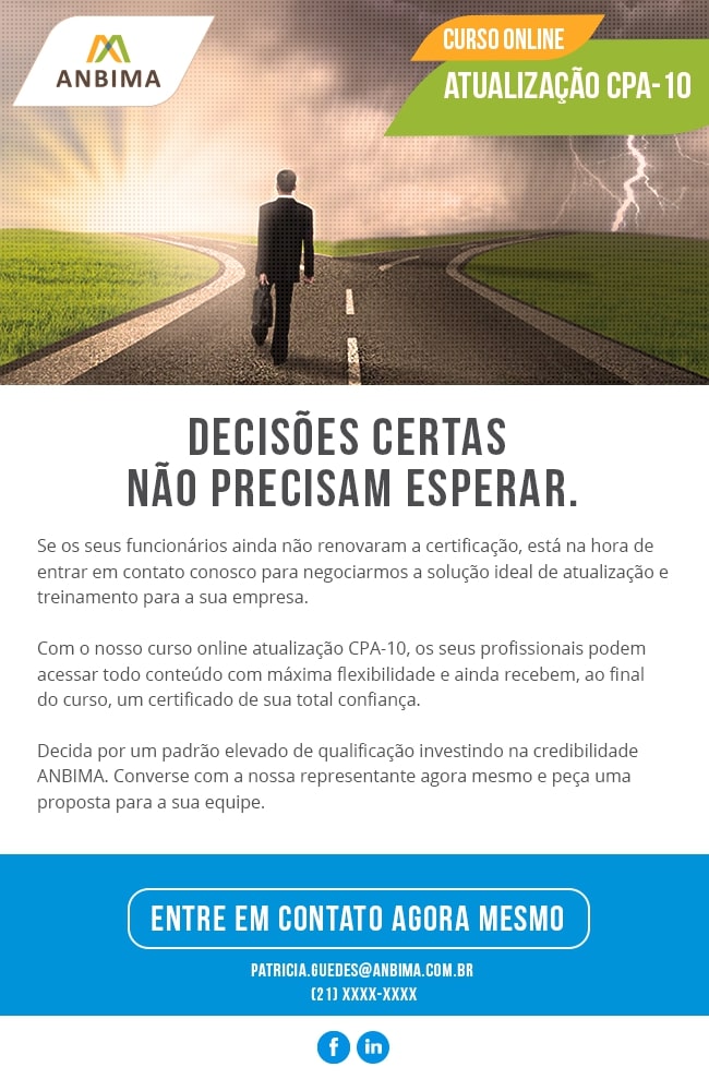 E-mail Marketing curso de atualização CPA10 ANBIMA